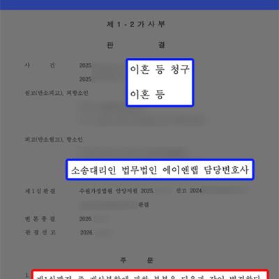 이혼소송 항소심에서 원고의 적극재산 추가 인정받아 재산분할 증액 성공